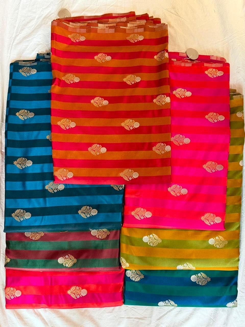 KashiFab Banaras Royale stripes silk fabric for fashion houses