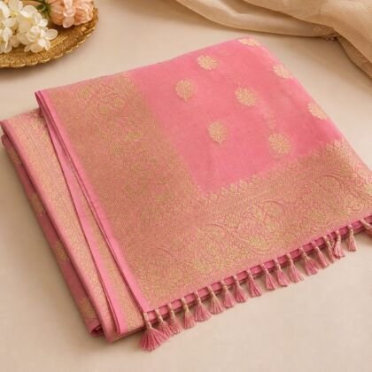 KashiFab Banarasi silk dupatta online — gold zari border