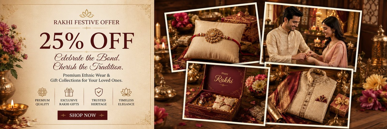 KashiFab Rakhi festive offer — 25% off premium Banarasi ethnic wear and gift collections online