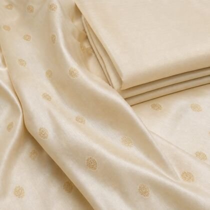 KashiFab Banarasi suit and kurta fabric online - cream silk for menswear and suits