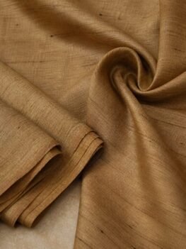 KashiFab Tassar Ghicha silk fabric wholesale — natural gold Varanasi