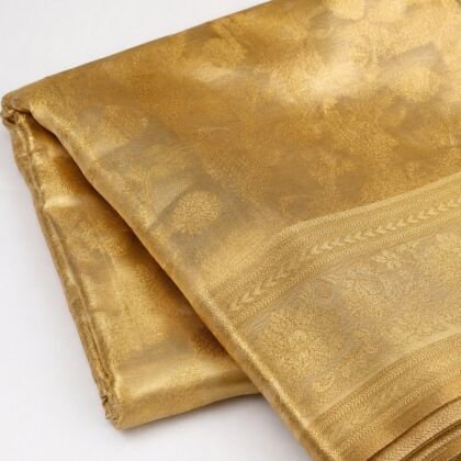 KashiFab tissue silk fabric wholesale — metallic gold Banarasi tissue