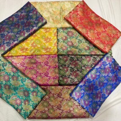 KashiFab jamavar silk fabric yardage - Banarasi silk fabric wholesale metre