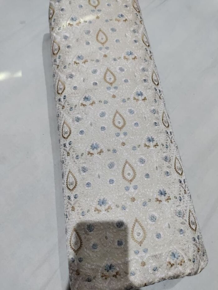 KashiFab embellished embroidery silk fabric yardage - Banarasi silk fabric wholesale metre