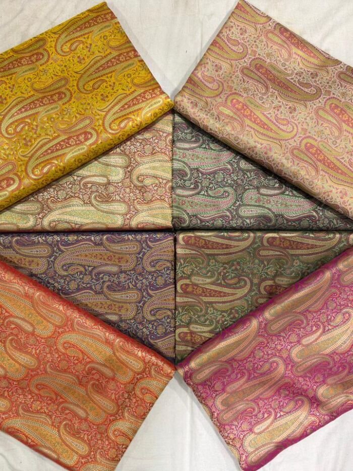 10 KashiFab jamavar fabric yardage - Banarasi silk fabric design wholesale