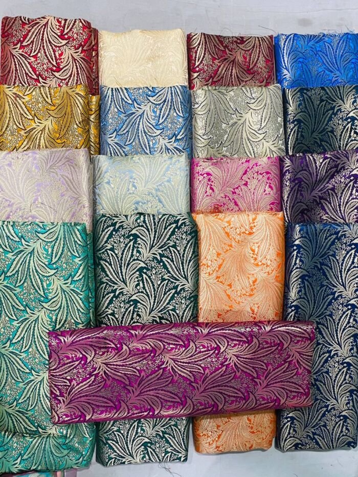 10 KashiFab satin brocade fabric yardage - Banarasi silk fabric design wholesale