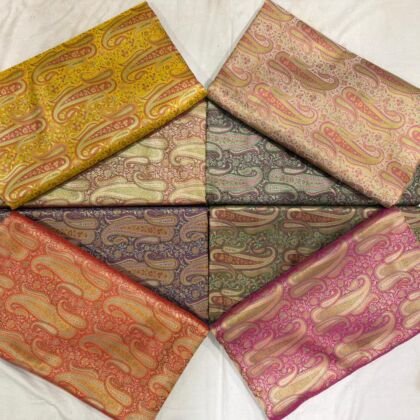 KashiFab jamavar silk fabric yardage - Banarasi silk fabric wholesale metre