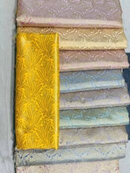 KashiFab satin stripe zari fabric yardage - Banarasi silk fabric wholesale metre