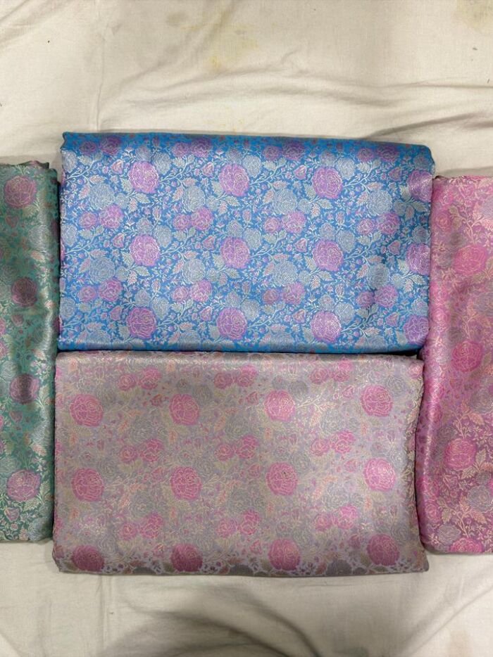 11 KashiFab jamavar fabric yardage - Banarasi silk fabric design wholesale