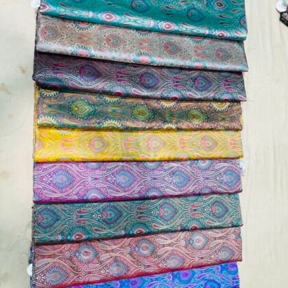 KashiFab tanchoi fabric yardage - Banarasi silk fabric design wholesale
