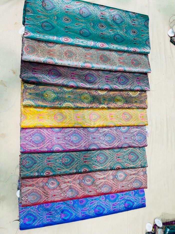 KashiFab tanchoi fabric yardage - Banarasi silk fabric design wholesale