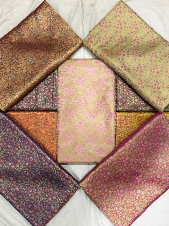KashiFab jamavar fabric yardage - Banarasi silk fabric design wholesale