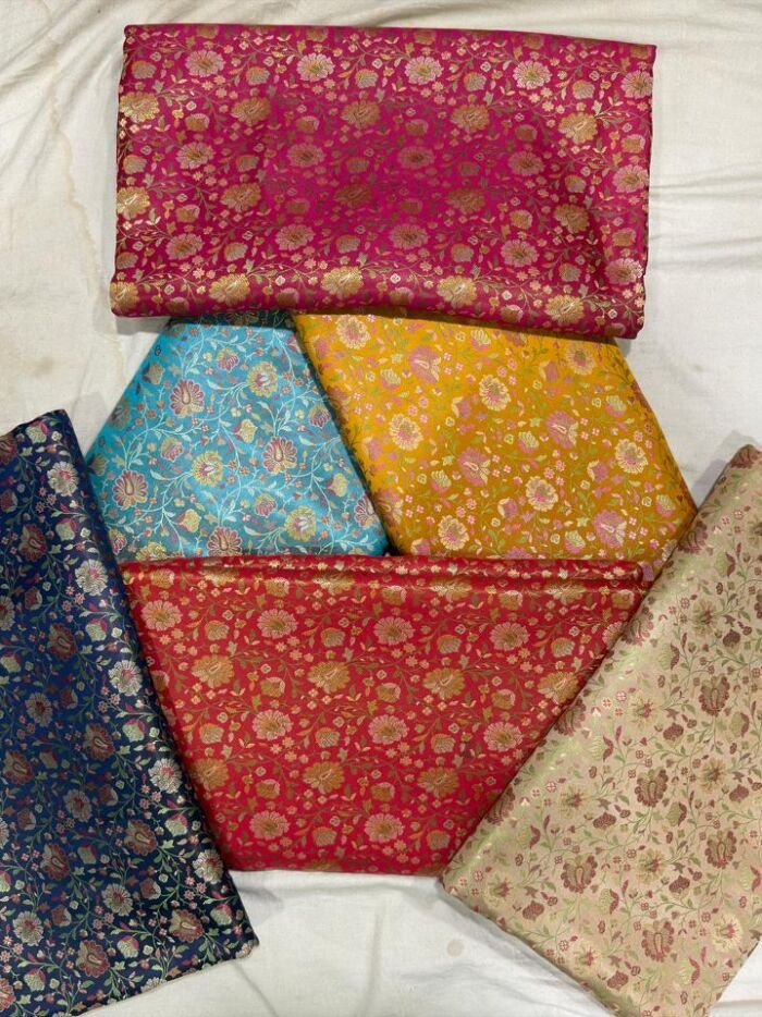 KashiFab jamavar fabric yardage - Banarasi silk fabric design wholesale
