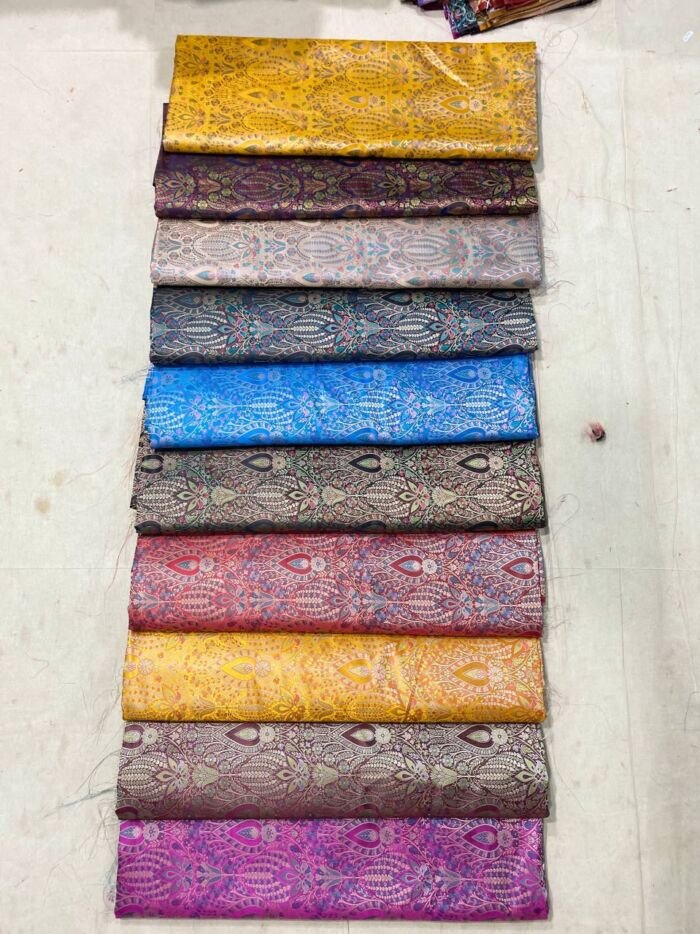 KashiFab tanchoi fabric yardage - Banarasi silk fabric design wholesale