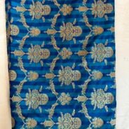 KashiFab satin stripe zari fabric yardage - Banarasi silk fabric design wholesale