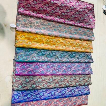 KashiFab tanchoi fabric yardage - Banarasi silk fabric design wholesale