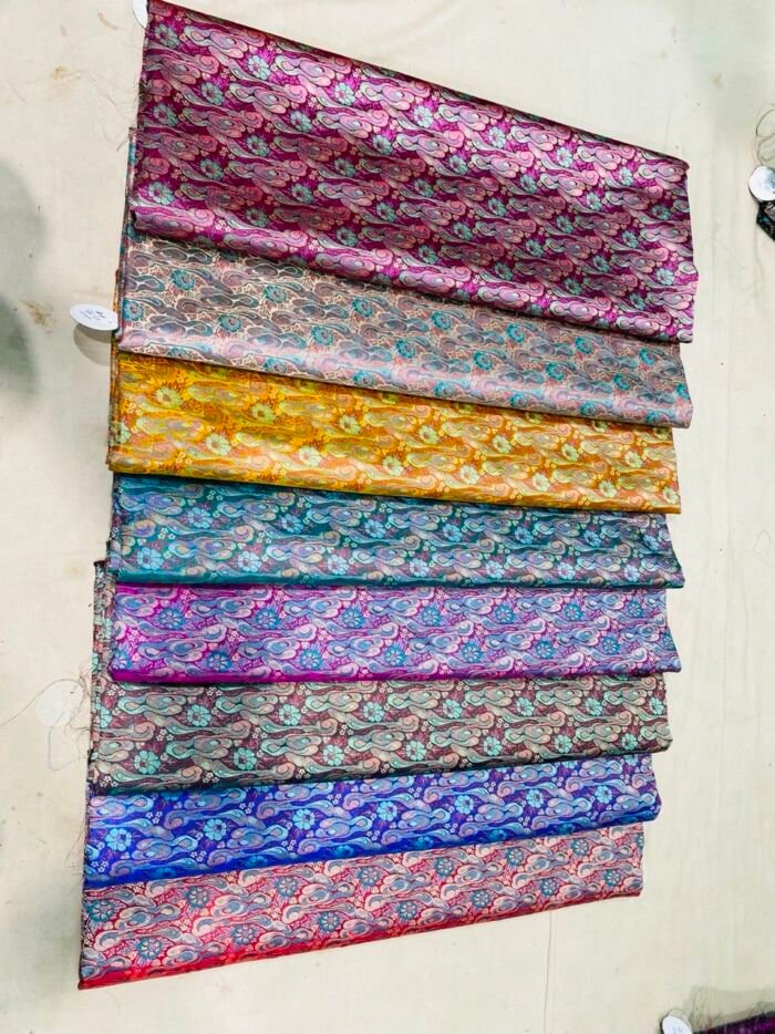 KashiFab tanchoi fabric yardage - Banarasi silk fabric design wholesale