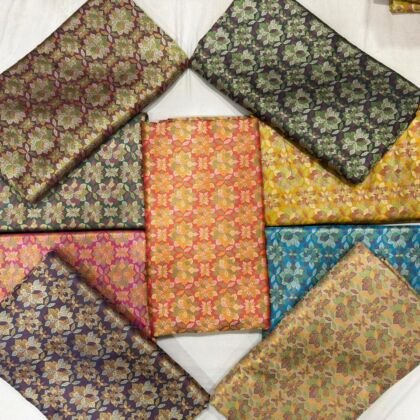 KashiFab jamavar fabric yardage - Banarasi silk fabric design wholesale