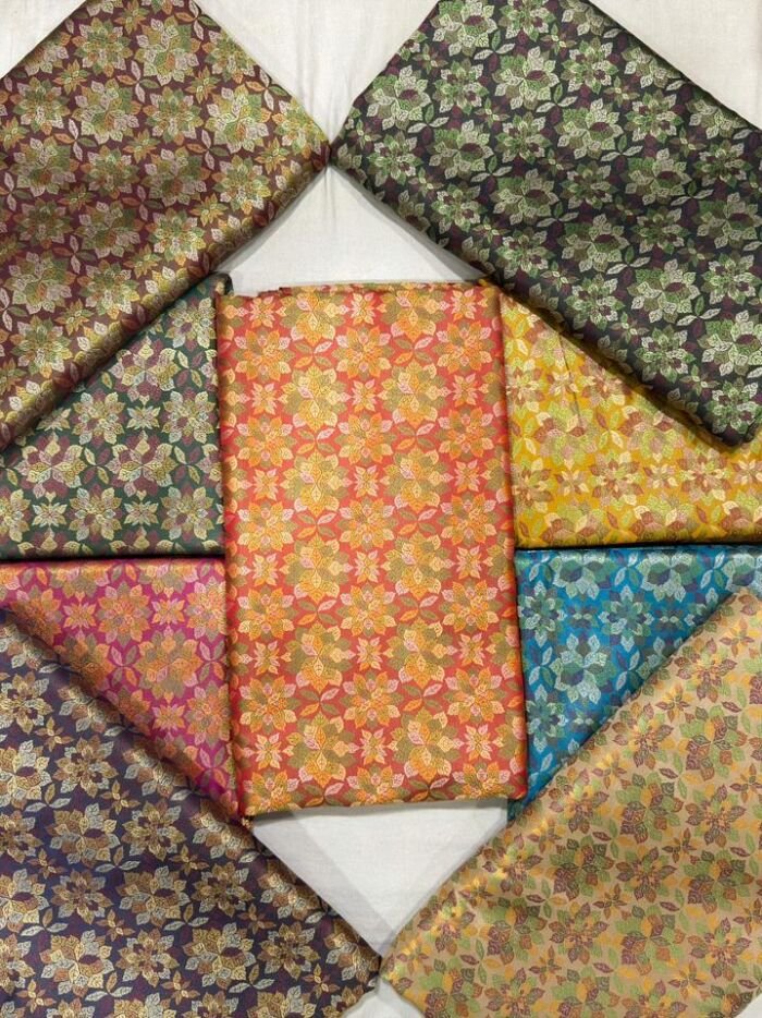 KashiFab jamavar fabric yardage - Banarasi silk fabric design wholesale