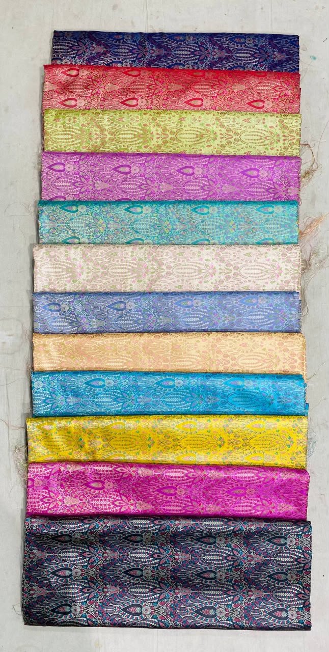 3 KashiFab tanchoi fabric yardage - Banarasi silk fabric design wholesale