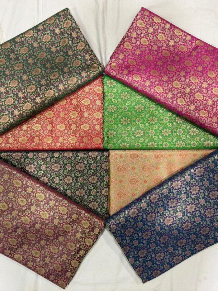 KashiFab jamavar fabric yardage - Banarasi silk fabric design wholesale