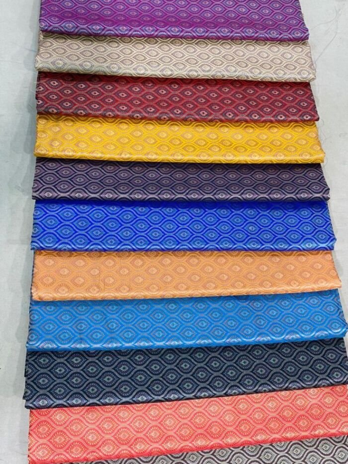 5 KashiFab tanchoi silk fabric yardage - Banarasi silk fabric design wholesale