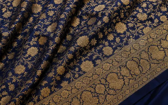 KashiFab brocade-forward Banarasi silk with dense gold zari