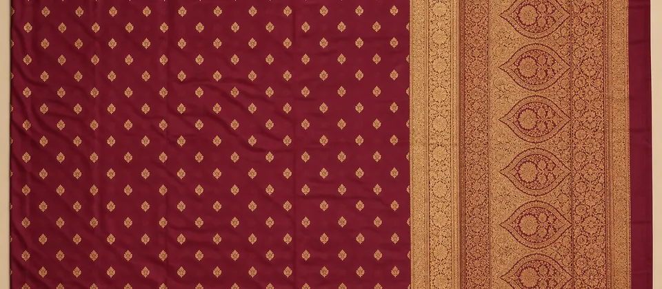 KashiFab Banarasi silk saree anatomy showing body border and pallu