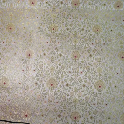 KashiFab Banarasi Kimkhab Brocade Grey fabric wholesale Varanasi