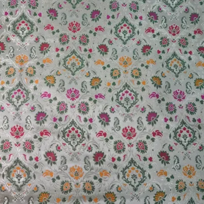 KashiFab Banarasi Kimkhab Brocade Grey fabric wholesale Varanasi