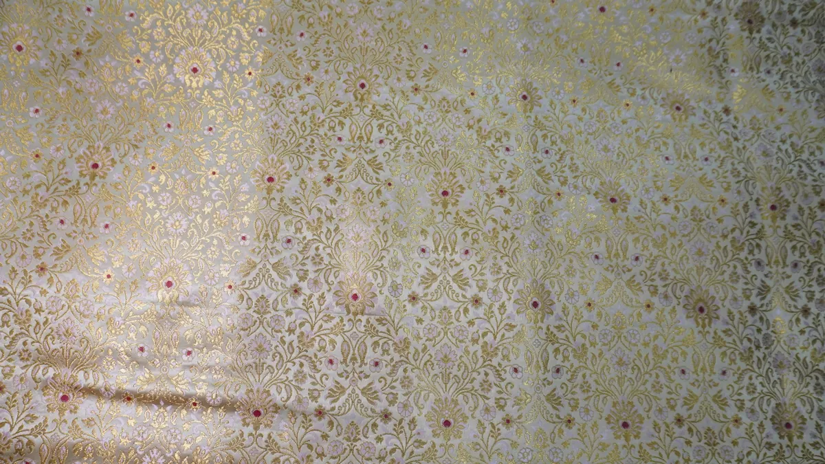 KashiFab_banarasi_kimkhab_brocade_cho_u20_gold_01 KashiFab Banarasi Kimkhab Brocade Gold fabric wholesale Varanasi