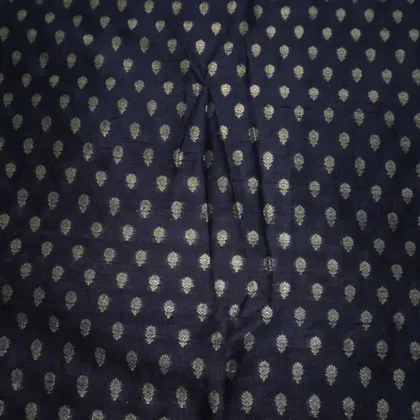 KashiFab_banarasi_pure_raw_silk_zari_booti_cho_u03_black_01 KashiFab Banarasi Pure Raw Silk Zari Booti Black fabric wholesale Varanasi