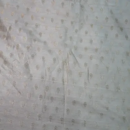 KashiFab Banarasi Pure Raw Silk Zari Booti Grey fabric wholesale Varanasi
