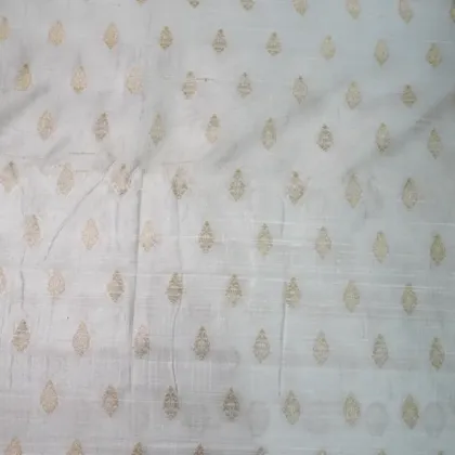 KashiFab Banarasi Pure Raw Silk Zari Booti Grey fabric wholesale Varanasi