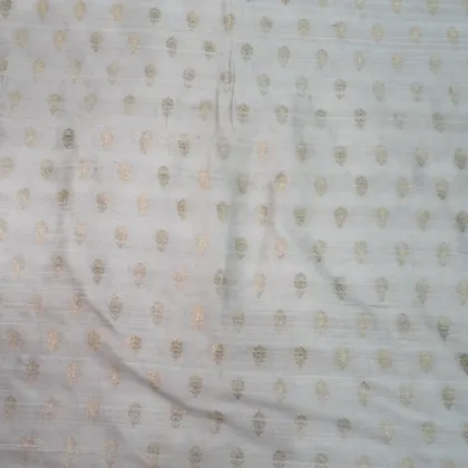 KashiFab Banarasi Pure Raw Silk Zari Booti Grey fabric wholesale Varanasi