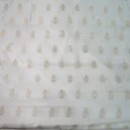 KashiFab Banarasi Pure Raw Silk Zari Booti Grey fabric wholesale Varanasi