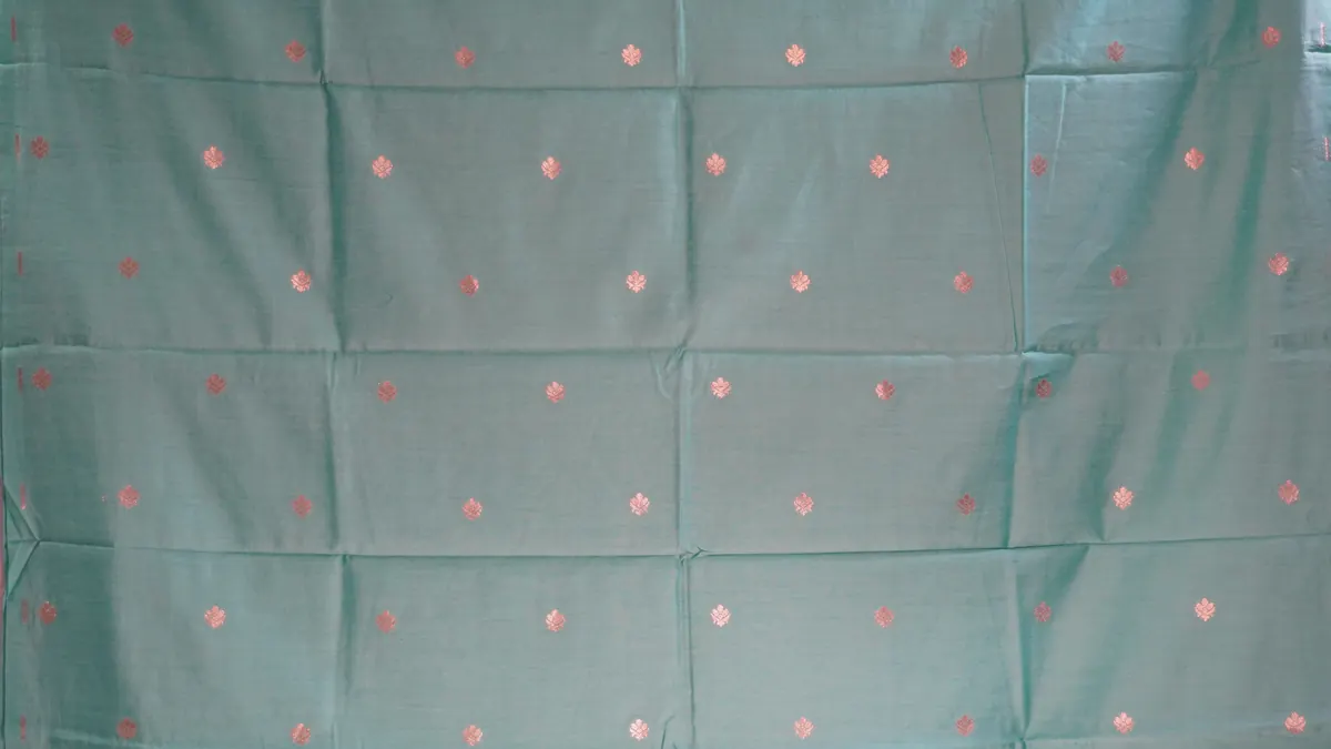 KashiFab_banarasi_resham_zari_meena_brocade_cho_d29_teal_01 KashiFab Banarasi Resham Zari Meena Brocade Teal fabric wholesale Varanasi