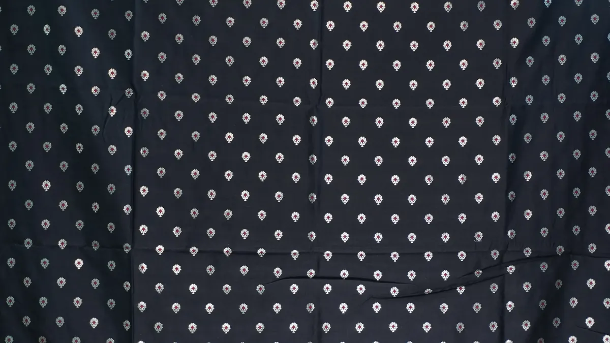 KashiFab_banarasi_resham_zari_meena_brocade_cho_d32_navy_01 KashiFab Banarasi Resham Zari Meena Brocade Navy fabric wholesale Varanasi