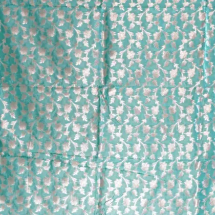 KashiFab Banarasi Resham Zari Meena Brocade Teal fabric wholesale Varanasi