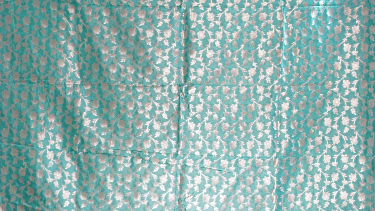 KashiFab_banarasi_resham_zari_meena_brocade_cho_u05_teal_01 KashiFab Banarasi Resham Zari Meena Brocade Teal fabric wholesale Varanasi