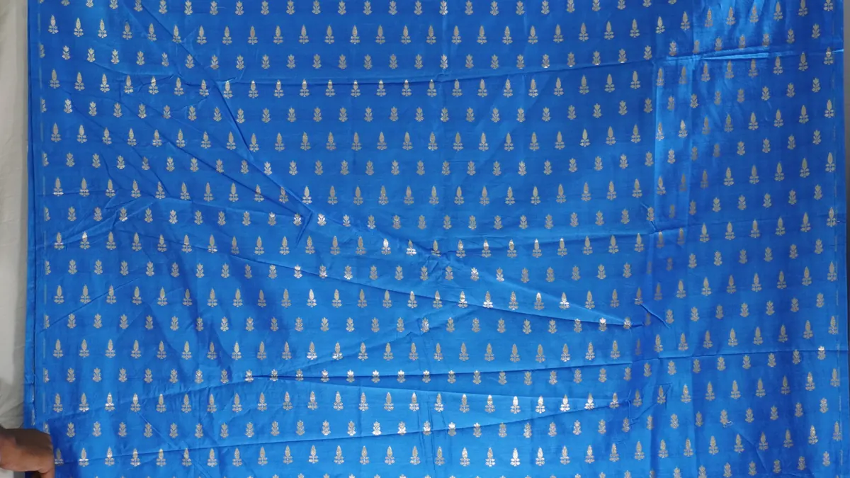 KashiFab_banarasi_resham_zari_meena_brocade_cho_u08_navy_01 KashiFab Banarasi Resham Zari Meena Brocade Navy fabric wholesale Varanasi