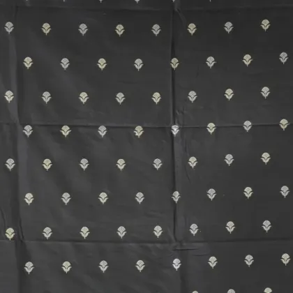 KashiFab Banarasi Sartan Zari Meena Brocade Charcoal fabric wholesale Varanasi