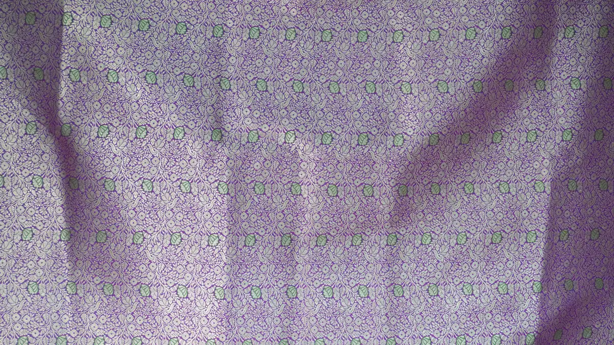 KashiFab Banarasi Vintage Brocade Purple fabric wholesale Varanasi