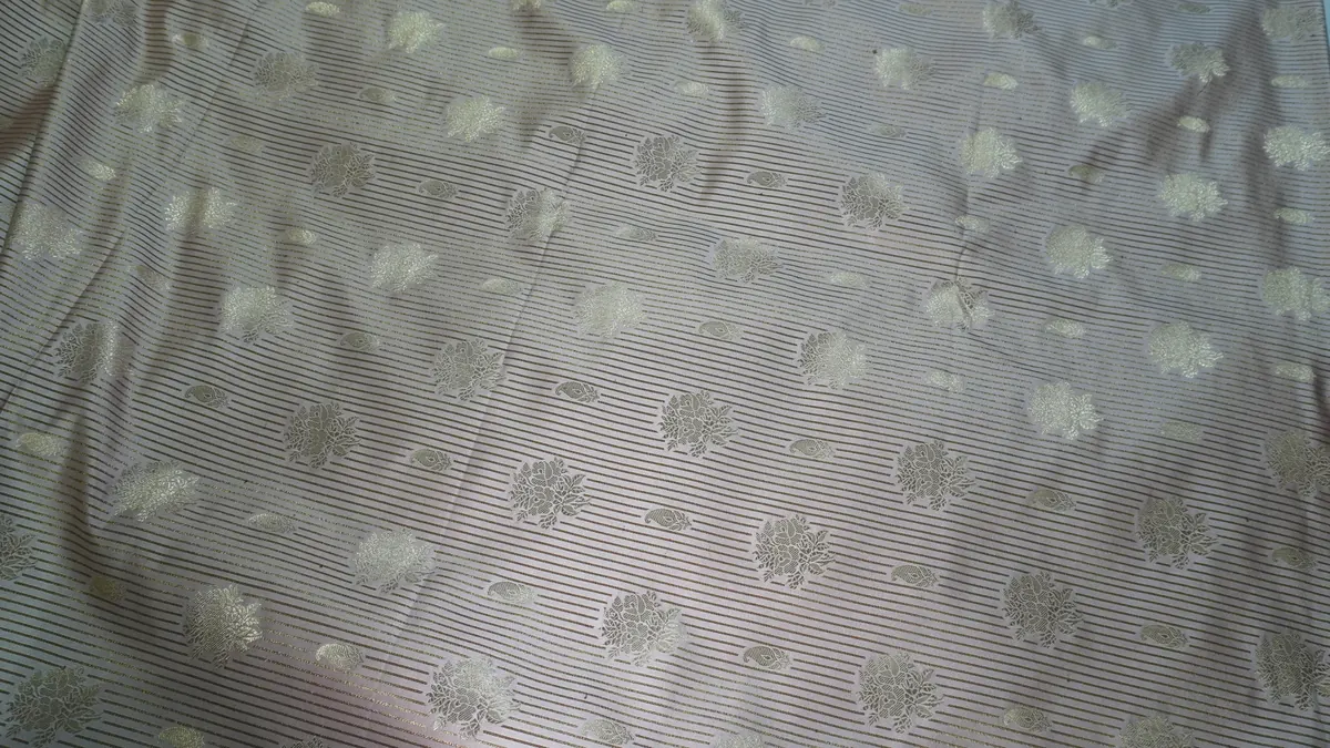 KashiFab Banarasi Vintage Brocade Charcoal fabric wholesale Varanasi