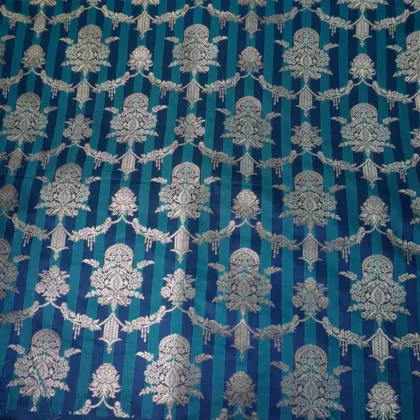 KashiFab Banarasi Vintage Brocade Navy fabric wholesale Varanasi