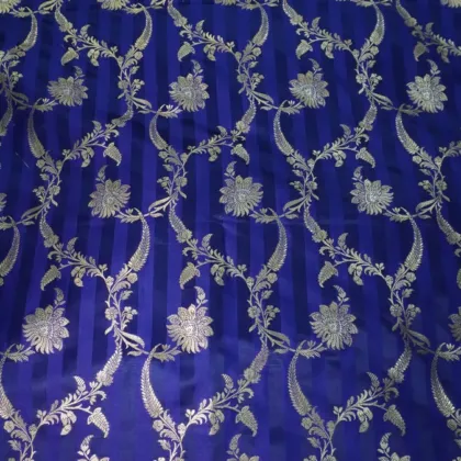 KashiFab Banarasi Vintage Brocade Navy fabric wholesale Varanasi