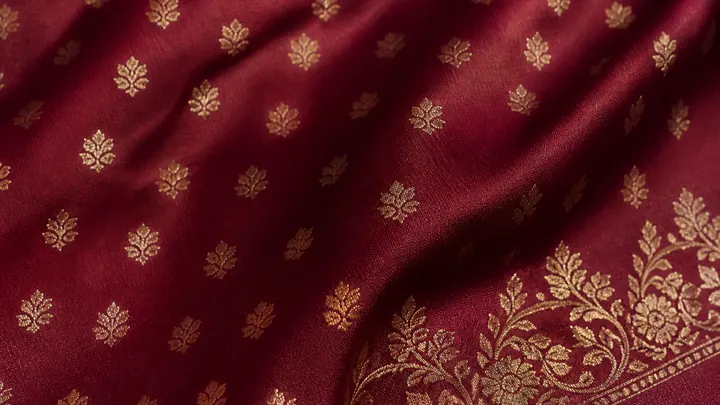Bel Booti pattern on Banarasi silk fabric for kurta