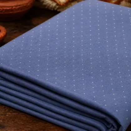KashiFab Cotton Jacquard Zari Banarasi Fabric folded on table - Banaras fabric cover