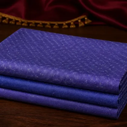 KashiFab Cotton Jacquard Zari Banarasi Fabric folded on table - Banaras fabric cover