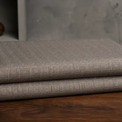 KashiFab Cotton Jacquard Zari Banarasi Fabric folded on table - Banaras fabric cover